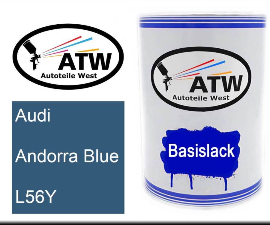 Audi, Andorra Blue, L56Y: 500ml Lackdose, von ATW Autoteile West.